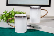 Premsons® Classic Beverage Mug Set of 2 – Large Porcelain Mugs for Hot Drinks, Coffee, Tea & More – Ombre Black