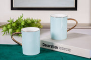 Premsons® Classic Beverage Mug Set of 2 – Large Porcelain Mugs for Hot Drinks, Coffee, Tea & More – Sky Blue