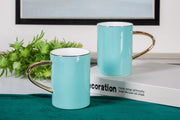 Premsons® Classic Beverage Mug Set of 2 – Large Porcelain Mugs for Hot Drinks, Coffee, Tea & More – Mint Green