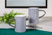 Premsons® Classic Beverage Mug Set of 2 – Large Porcelain Mugs for Hot Drinks, Coffee, Tea & More – Grey
