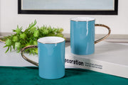 Premsons® Classic Beverage Mug Set of 2 – Large Porcelain Mugs for Hot Drinks, Coffee, Tea & More – Teal Green