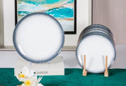 Premsons® Classic Large Dinner Party Plate Set of 6 – Elegant Porcelain Plates for Dining & Entertaining - Ombre Grey