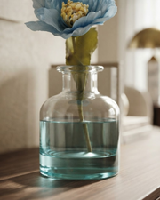 Premsons® Glass Bottle Reed Diffuser With Flower [Gardenia In Blossom]