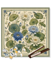 Premsons Lilypond Mahjong Mat – 33 x 33 inch Large Table Game Mat