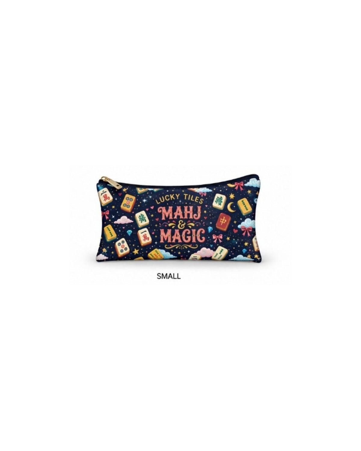 Premsons® Mahjong Magic Vegan Leather Zipper Pouch – Multipurpose Organiser – S, M, L & XL