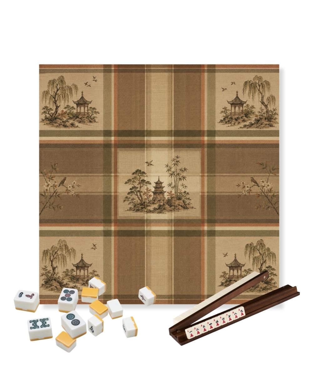 Premsons® Mahjong Manor Mahjong Table Mat – Premium Anti-Slip Square Gaming & Decorative Mat - 23 x 23 inch - Versatile Non-Slip Play Surface
