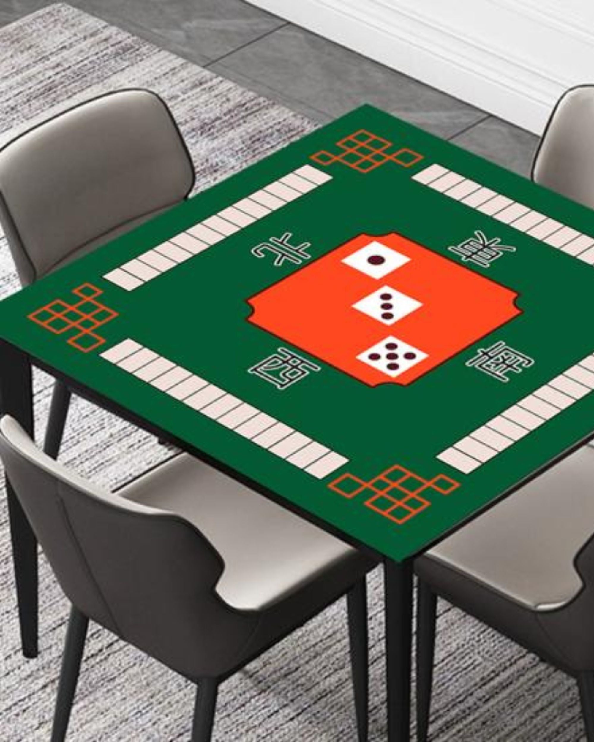 Premsons® Mahjong Table Mat Cover – Non-Slip Smooth Surface – Green – Foldable Game Mat