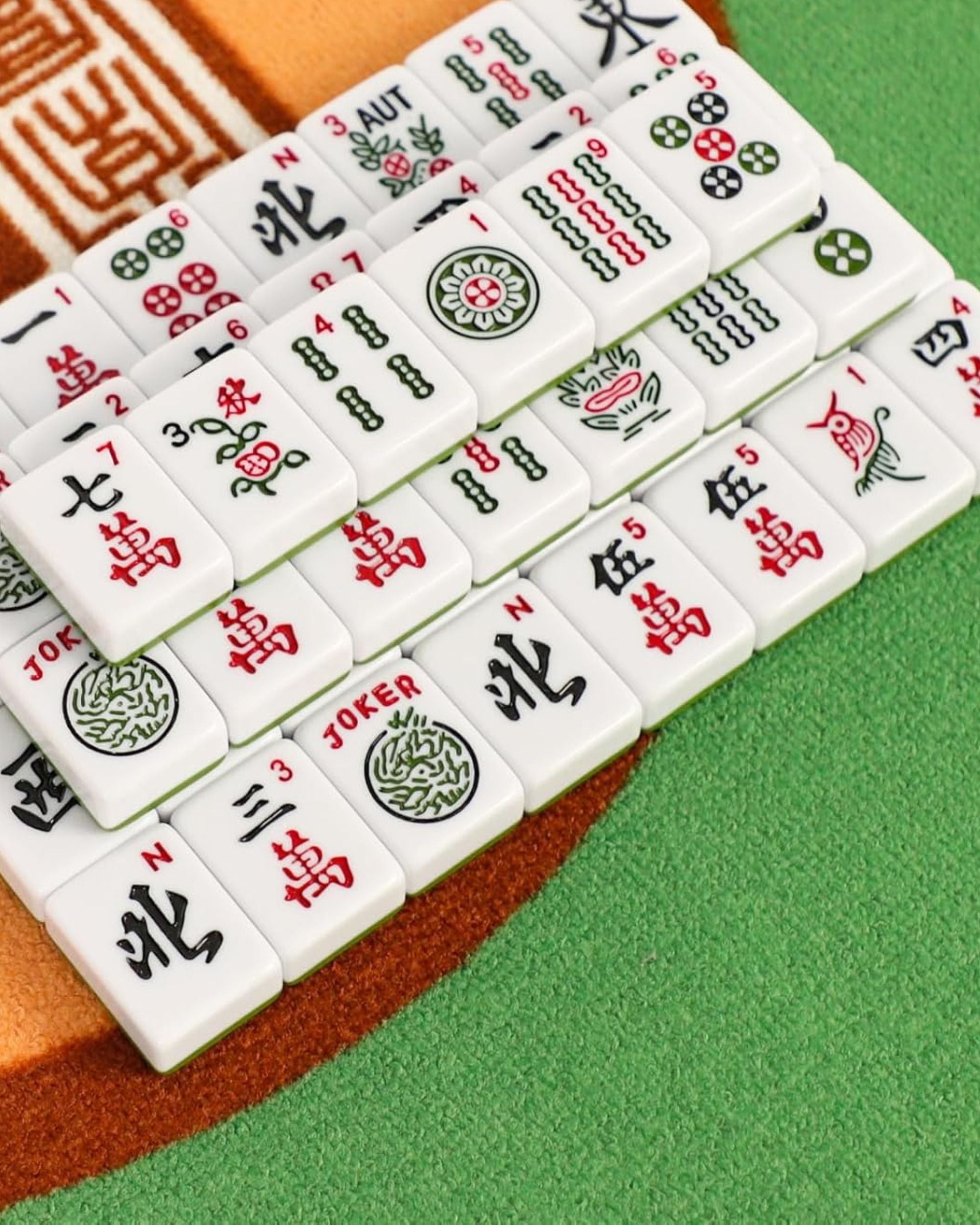 Premsons® Mahjong Table Mat Cover – Non-Slip Smooth Surface – Green – Foldable Game Mat