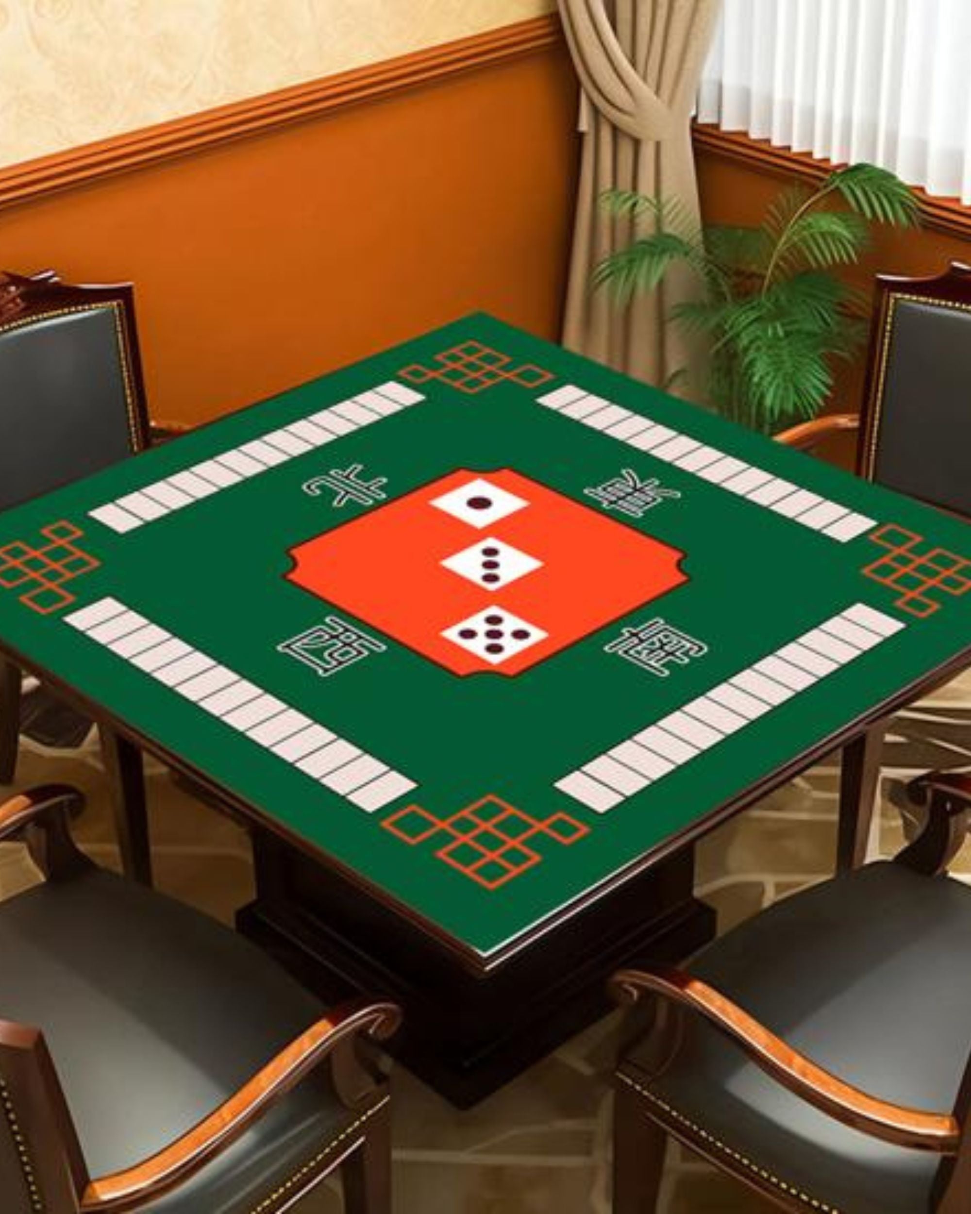 Premsons® Mahjong Table Mat Cover – Non-Slip Smooth Surface – Green – Foldable Game Mat