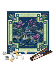 Premsons® Midnight in Shanghai Mahjong Table Mat – Premium Anti-Slip Square Gaming & Decorative Mat - 23 x 23 inch - Versatile Non-Slip Play Surface
