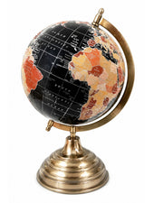 Premsons® Medium Size Decorative World Globe – Modern Black & Gold