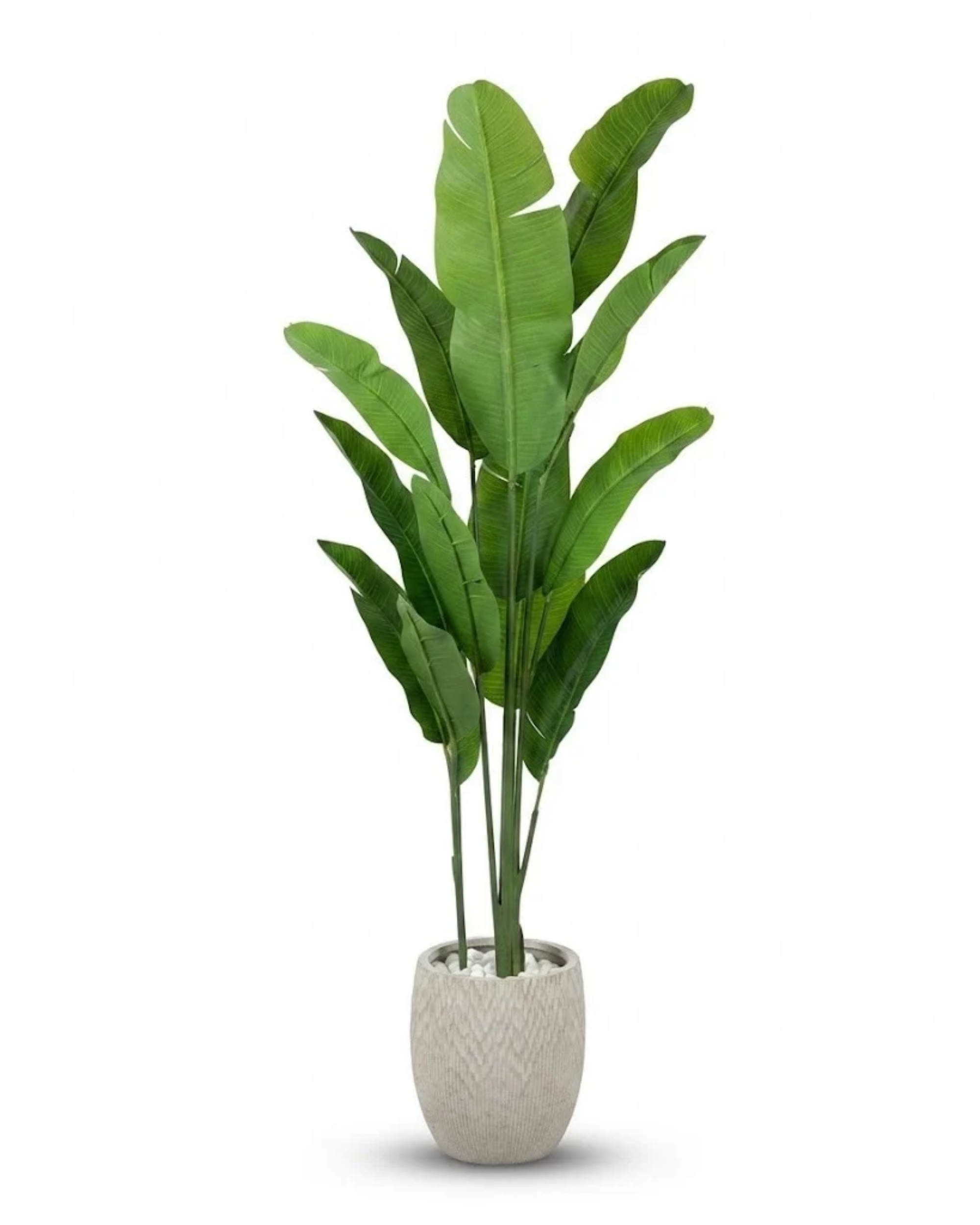 Premsons® Artificial Tall Green Foliage Plant with Modern Planter