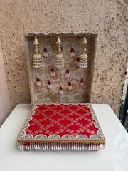 Premsons Moti Jhilmil Singhasan – Decorative Idol Backdrop Stand for Ganpati, Pooja & Festive Décor