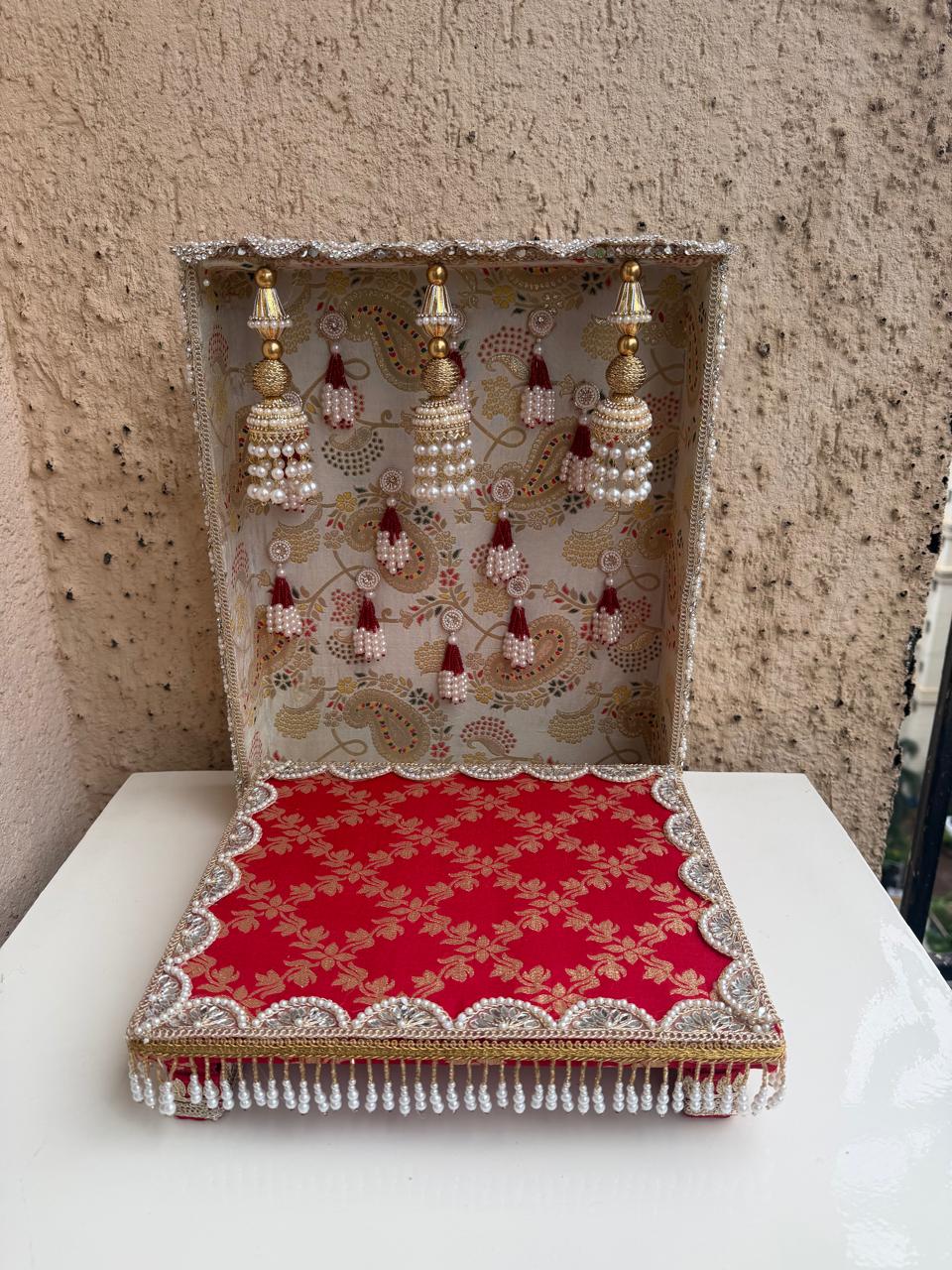 Premsons Moti Jhilmil Singhasan – Decorative Idol Backdrop Stand for Ganpati, Pooja & Festive Décor
