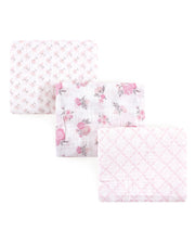Premsons® Pastel Floral Muslin Swaddle Blankets for Baby Girls – 3-Pack Soft Cotton Wrap Set