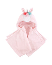 Premsons® Whimsical Unicorn Plush Baby Girl Blanket with Hood – Soft & Cozy Baby Wrap