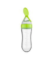 Premsons® Silicone Weaning Bottle with LSR Spoon – 120ml Baby Feeder (Green)