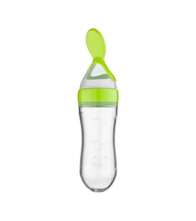 Premsons® Silicone Weaning Bottle with LSR Spoon – 120ml Baby Feeder (Green)