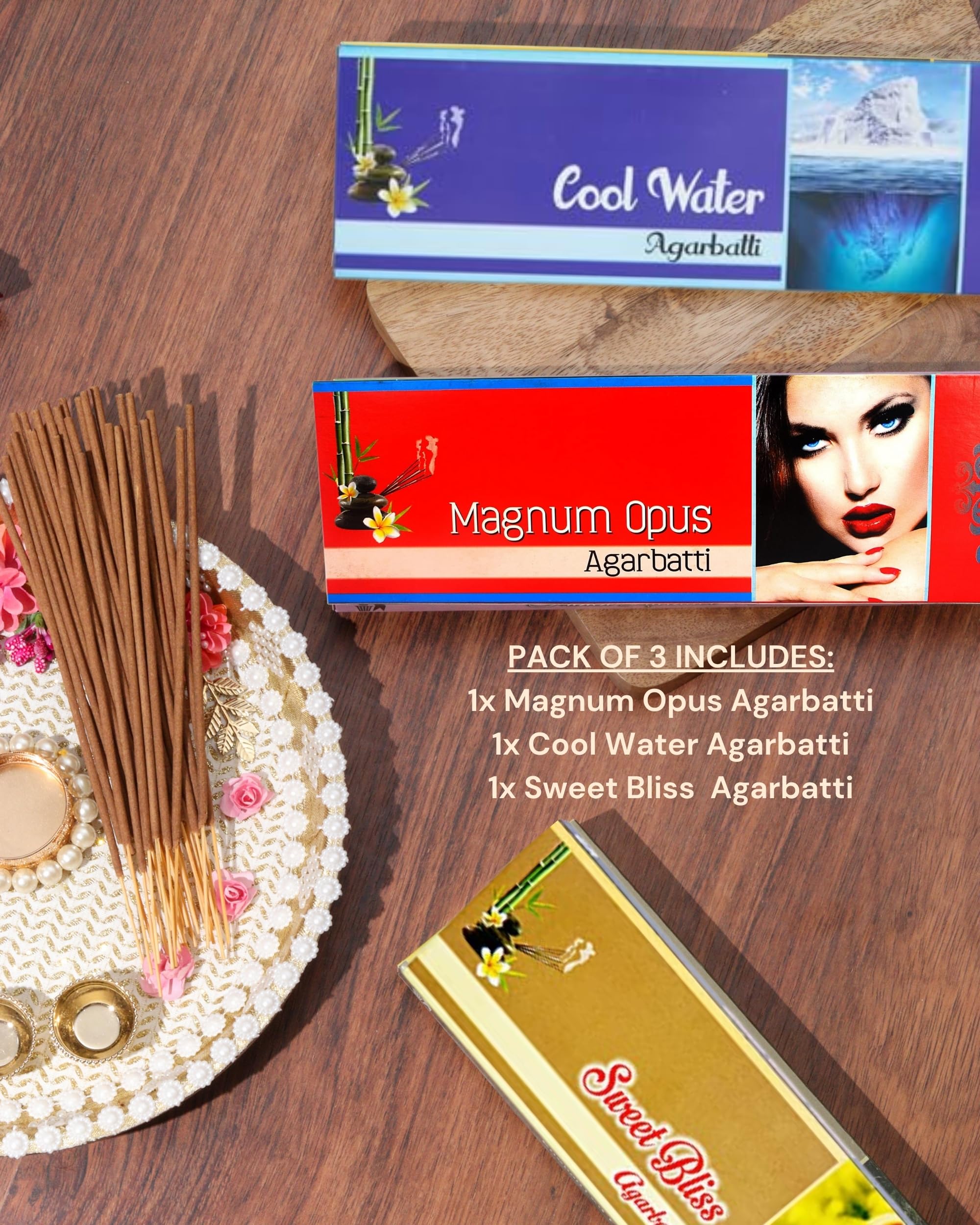Eternia® Classic Tranquil Luxury Burning Incense Sticks Set for Men & Women | Long-Lasting Aromatic Agarbatti with Soothing Fragrances for Relaxation & Meditation - Pack of 3