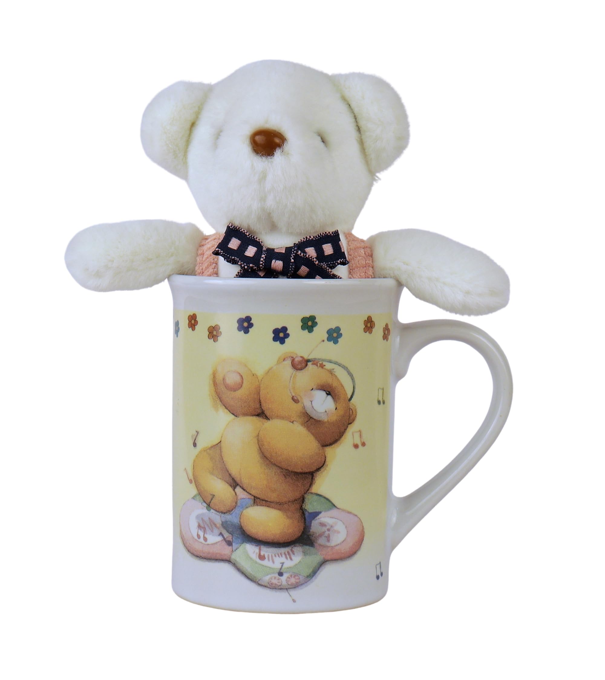 Premsons® Ceramic Tea & Coffee Mug with Teddy Bear Soft Toy Keychain – Versatile Cup for Milk, Green Tea, Coffee, Milkshake & More | Perfect Gift for Birthday, Anniversary, Christmas – Home, Office, Kitchen Use