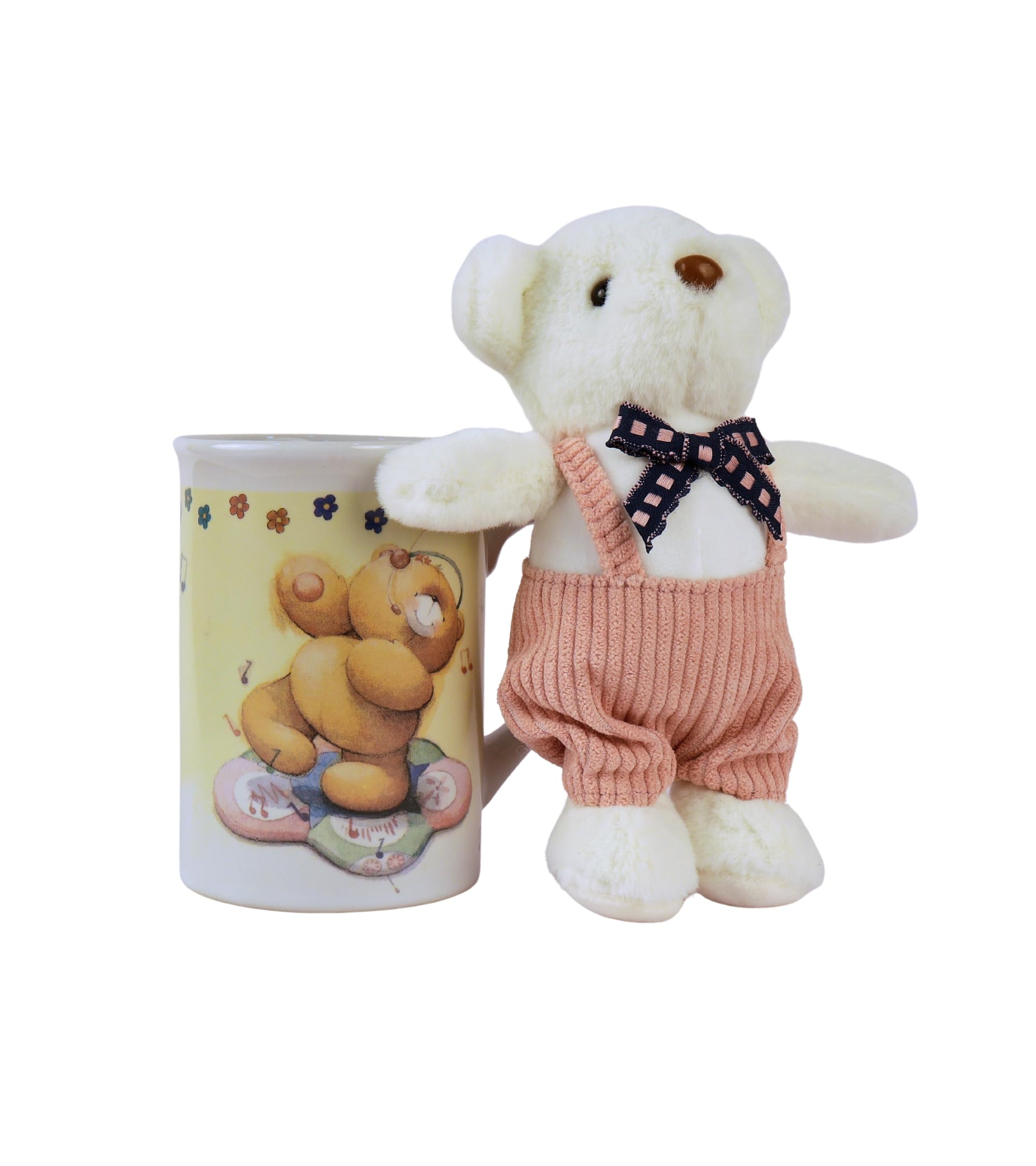 Premsons® Ceramic Tea & Coffee Mug with Teddy Bear Soft Toy Keychain – Versatile Cup for Milk, Green Tea, Coffee, Milkshake & More | Perfect Gift for Birthday, Anniversary, Christmas – Home, Office, Kitchen Use