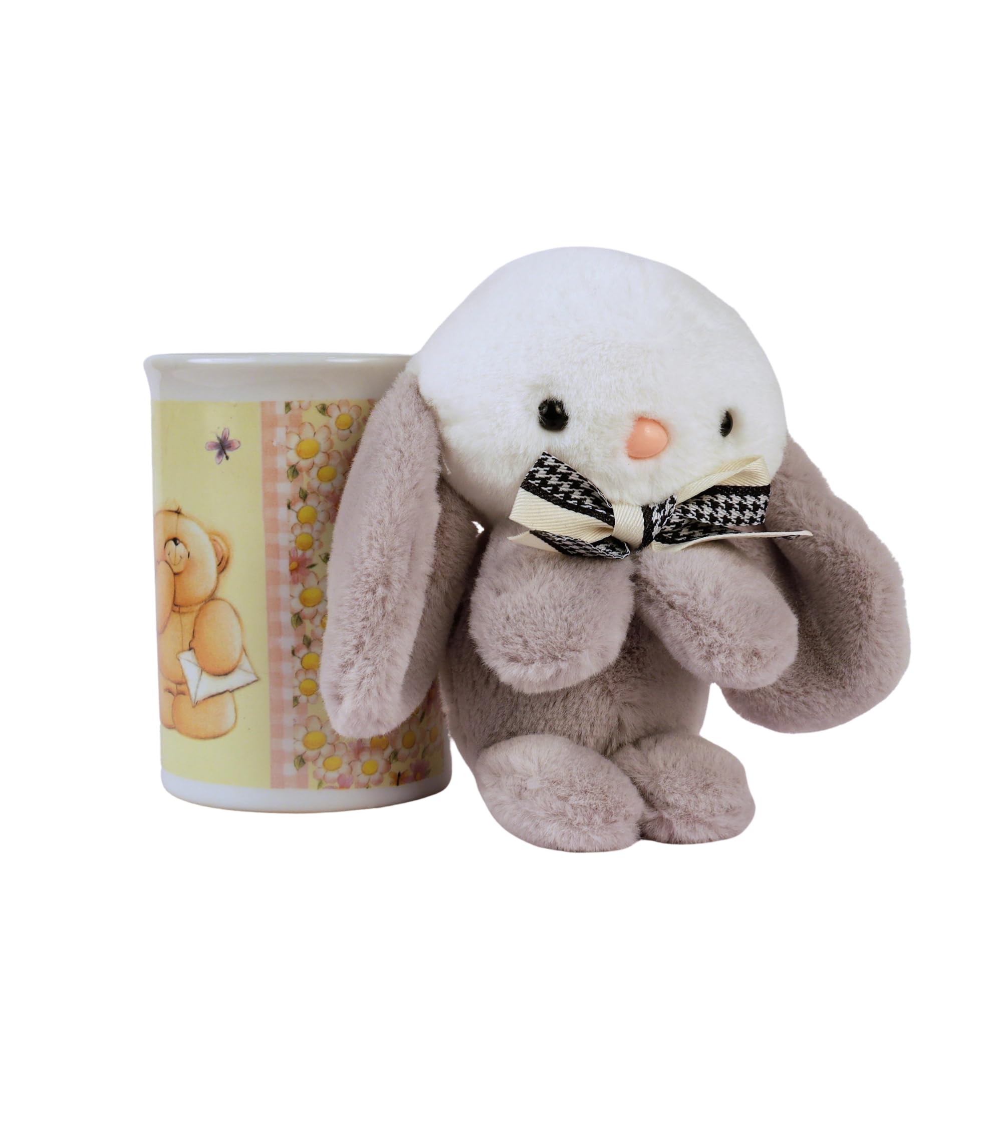 Premsons® Ceramic Tea & Coffee Mug with Cute Rabbit Soft Toy Keychain – Ideal Cup for Milk, Green Tea, Coffee & More | Perfect Gift for Birthday, Anniversary, Christmas – Home, Office, Kitchen Use