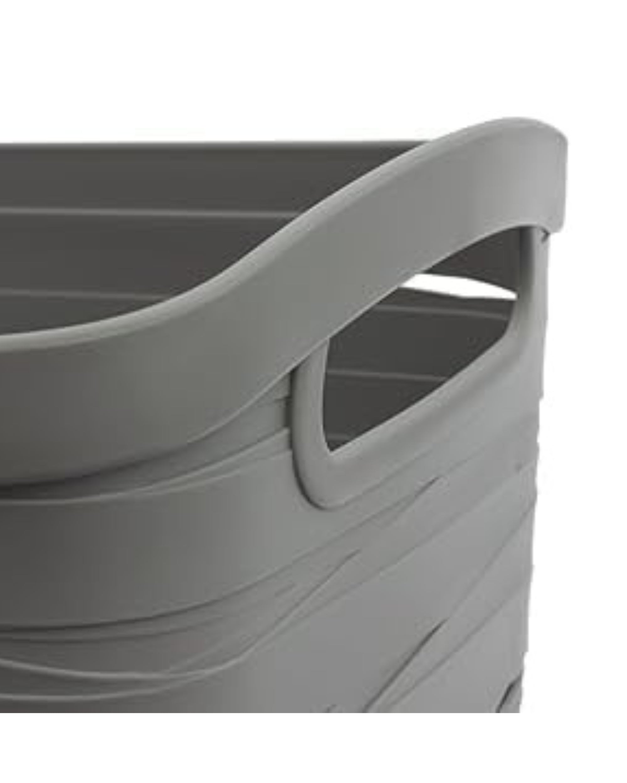 Premsons® Medium Grey Plastic Storage Organizer Basket with Handles - Hollow Design, Shower Caddy Tote for Bathroom, Kitchen, Closet, and Bedroom