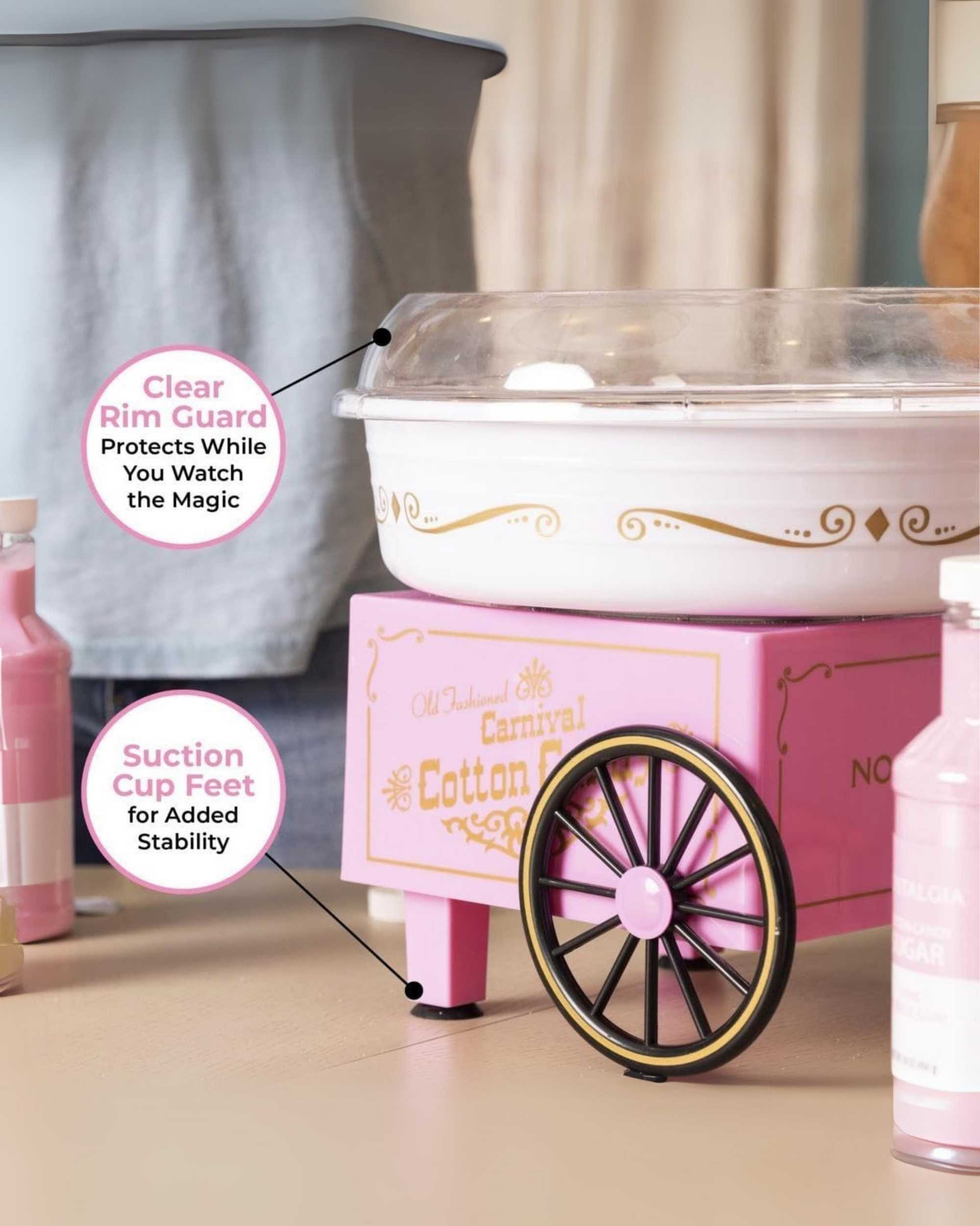 Premsons® Cotton Candy Floss Maker Machine - Nostalgic Household Cotton Candy Appliance for Kids Birthday Carnival Party - Use with Floss Sugar Hard Candy