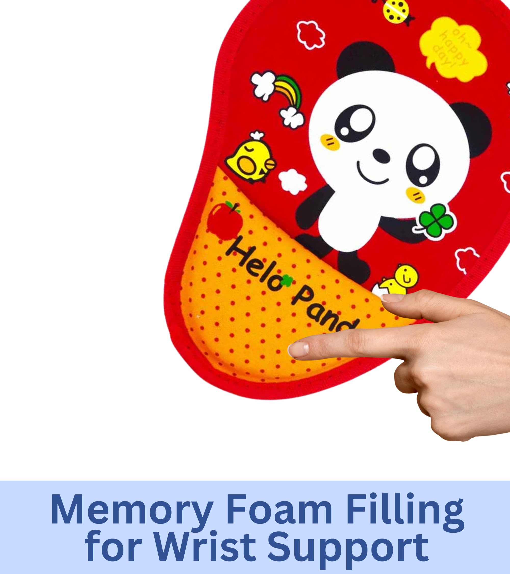 Premsons® Panda Mouse Pad with Wrist Support, Ergonomic Gaming Mousepad for Pain Relief, Non-Slip Base, Compatible with Computer, Laptop, Desktop for Office and Home