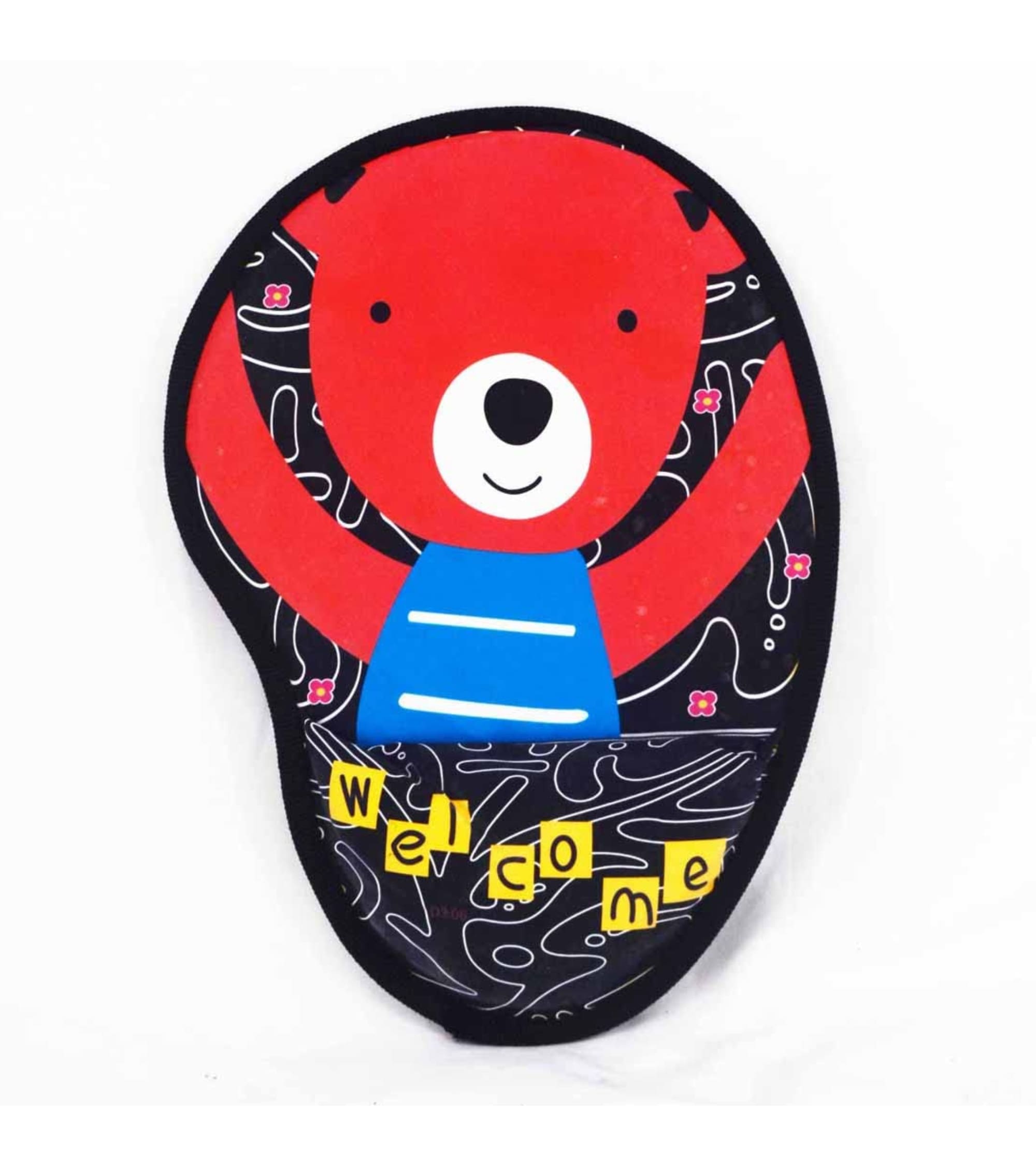 Premsons® Welcome Teddy Mouse Pad with Wrist Support, Ergonomic Gaming Mouse Pad, Portable Comfortable Mousepad for Computer, Laptop, Office & Home