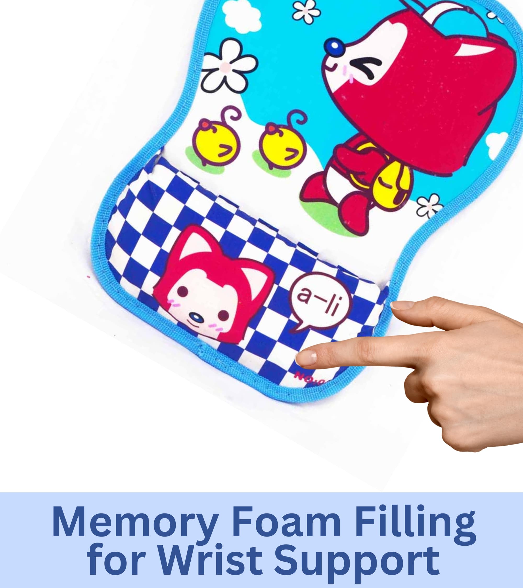 Premsons® Baby Fox Mouse Pad with Wrist Support, Ergonomic Gaming Mouse Pad Pain Relief, Portable Comfortable Mousepad for Computer, Laptop, Office & Home