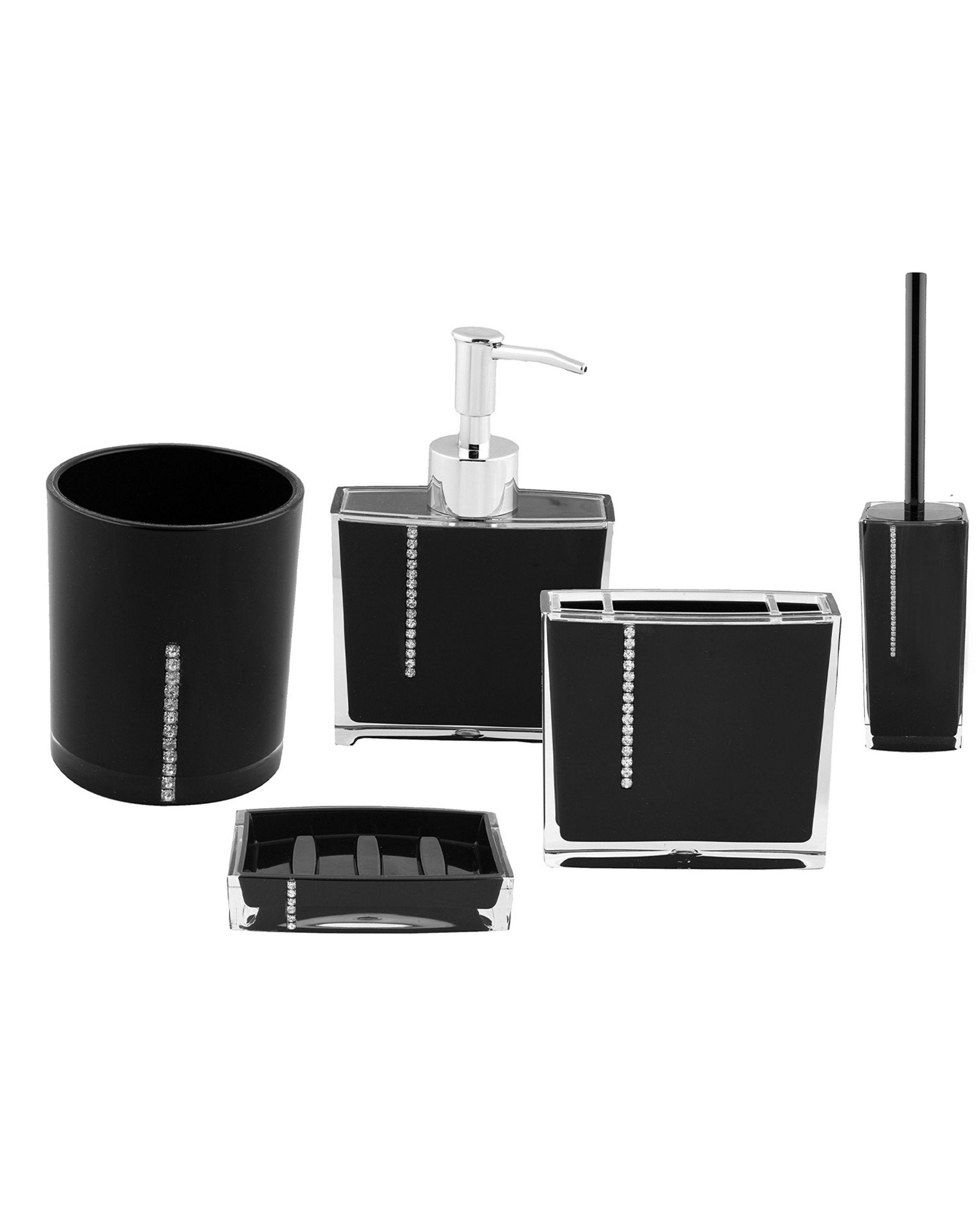 Premsons® 5-Piece Acrylic Bathroom Accessories Set – Soap Dispenser, Toothbrush Holder, Tumbler & Soap Dish – Stylish & Durable Bathroom Decor and Organizer Set for a Modern Touch