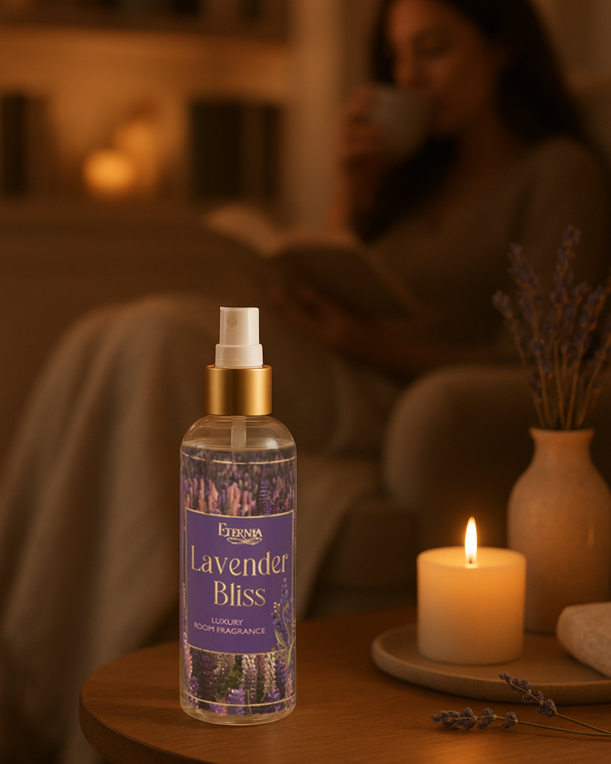 Eternia® Lavender Bliss Room Spray – Calming Floral Aroma | Long-Lasting Air Freshener for Home, Bedroom & Office – 200ml