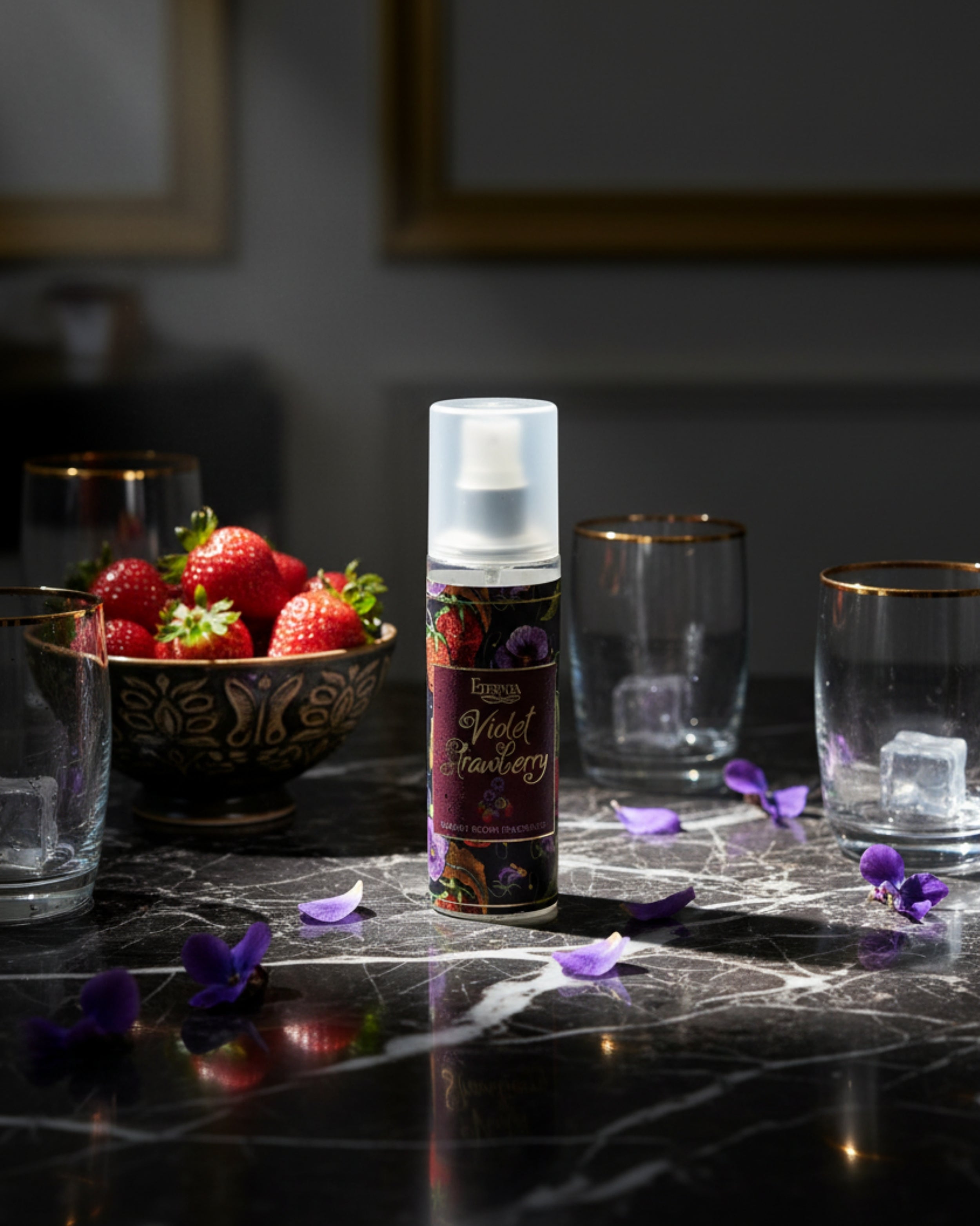 Eternia® Violet Strawberry Luxury Room Spray – Delightful Floral Fruity Fragrance Mist | Refreshing & Long-Lasting Scent for Elegant Spaces – 200ml