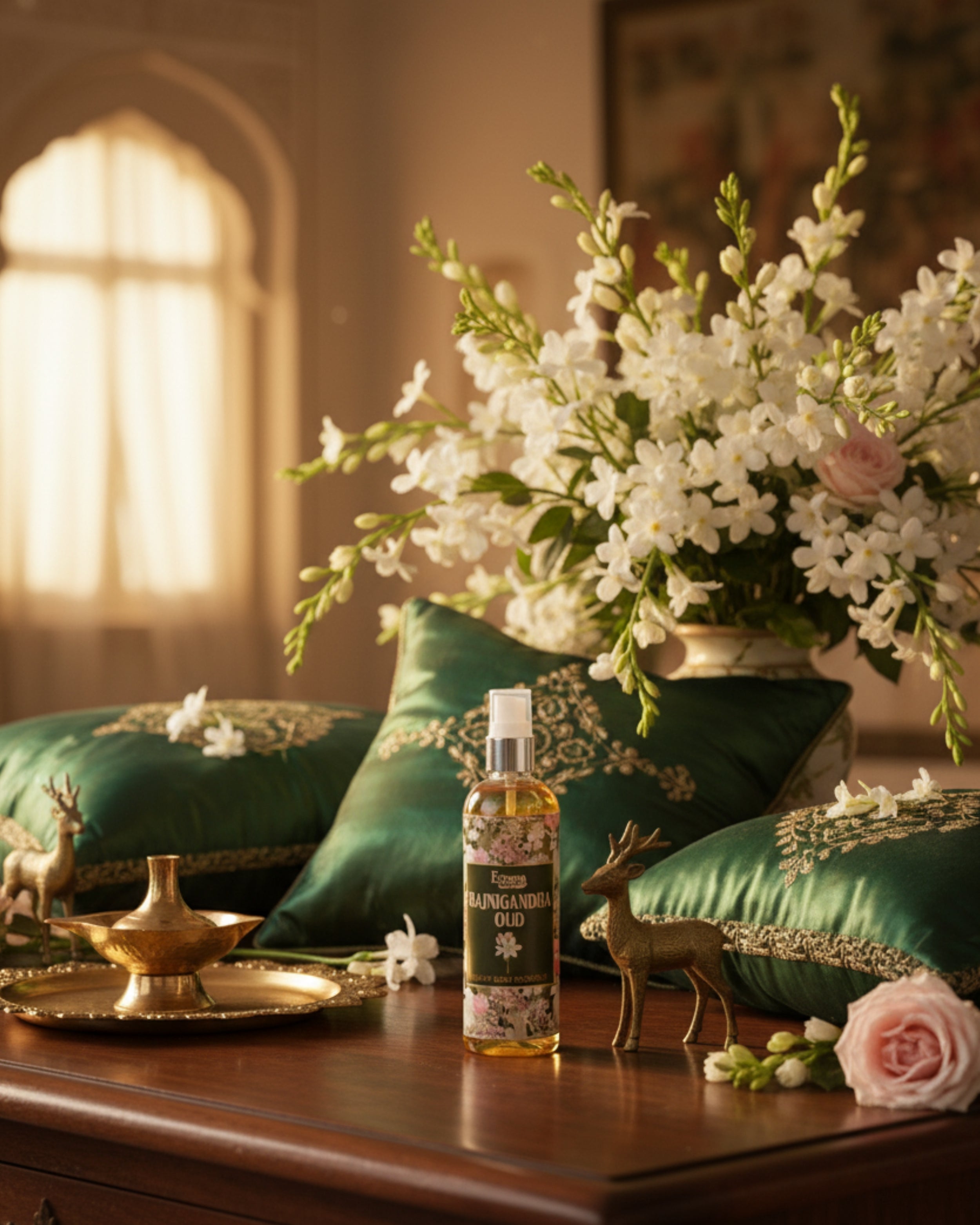 Eternia® Rajnigandha Oud Room Spray – Exotic Floral & Woody Aroma | Long-Lasting Premium Air Freshener for Home & Office – 200ml