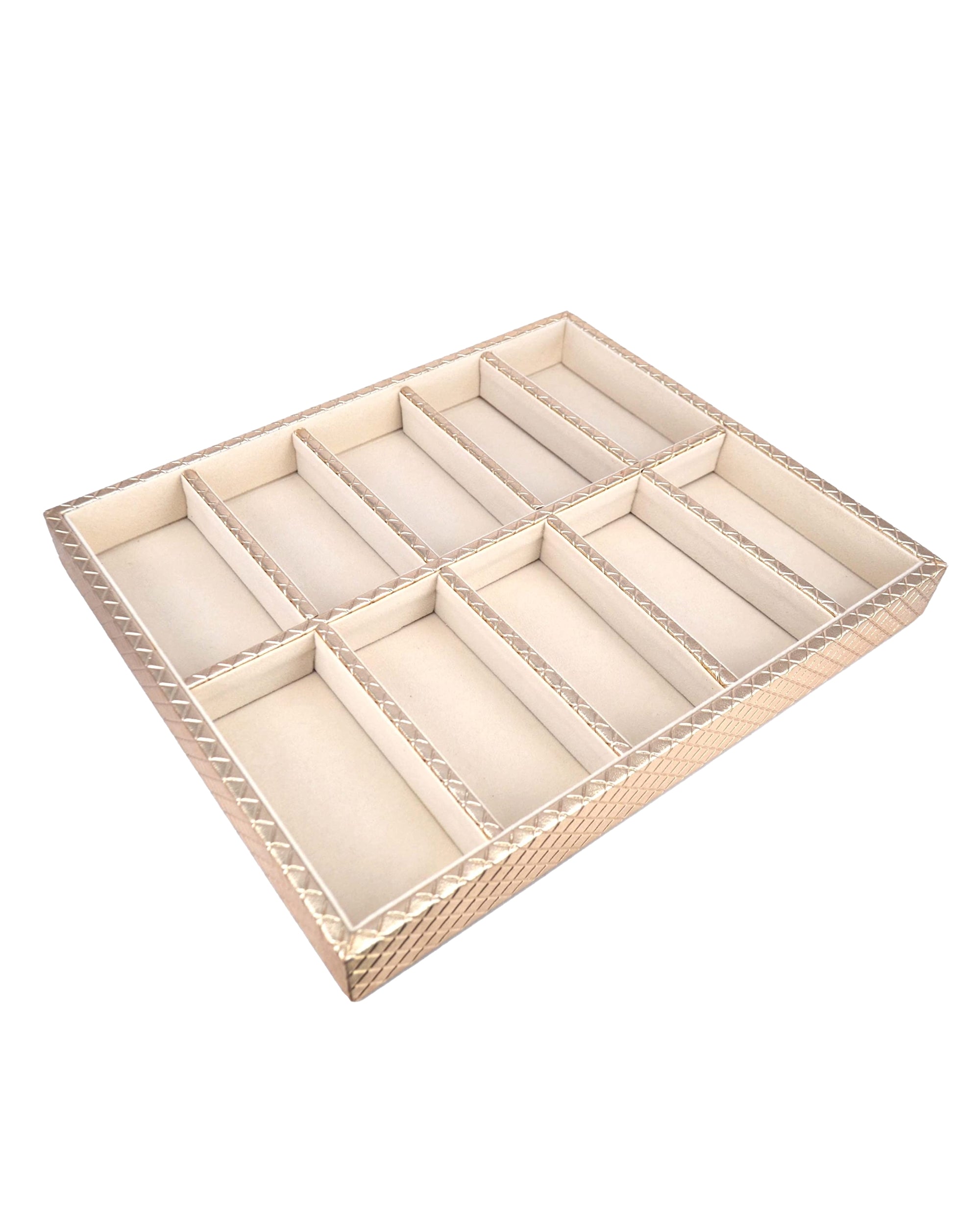 Premsons® Jewellery Tray - PU Leather Organizer - Multipurpose Drawer Insert - Stackable Jewelry Display Tray for Earring, Bangle, Bracelet,Ring, Necklace Pendant - 10 Sections
