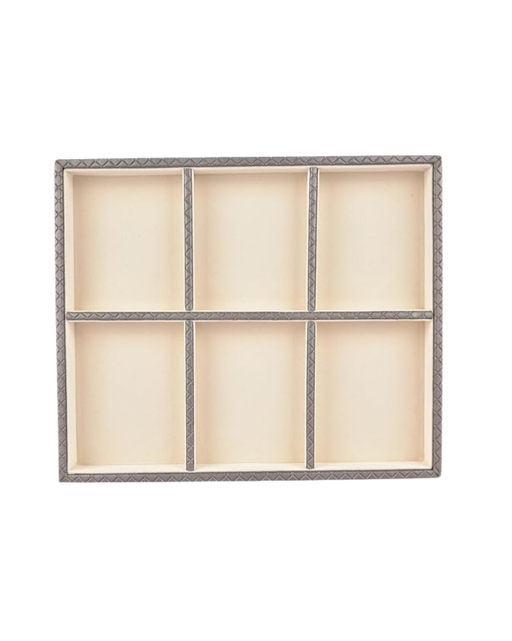 Premsons® Jewellery Tray - PU Leather Organizer - Multipurpose Drawer Insert - Stackable Jewelry Display Tray for Earring, Bangle, Bracelet,Ring, Necklace Pendant - 6 Sections