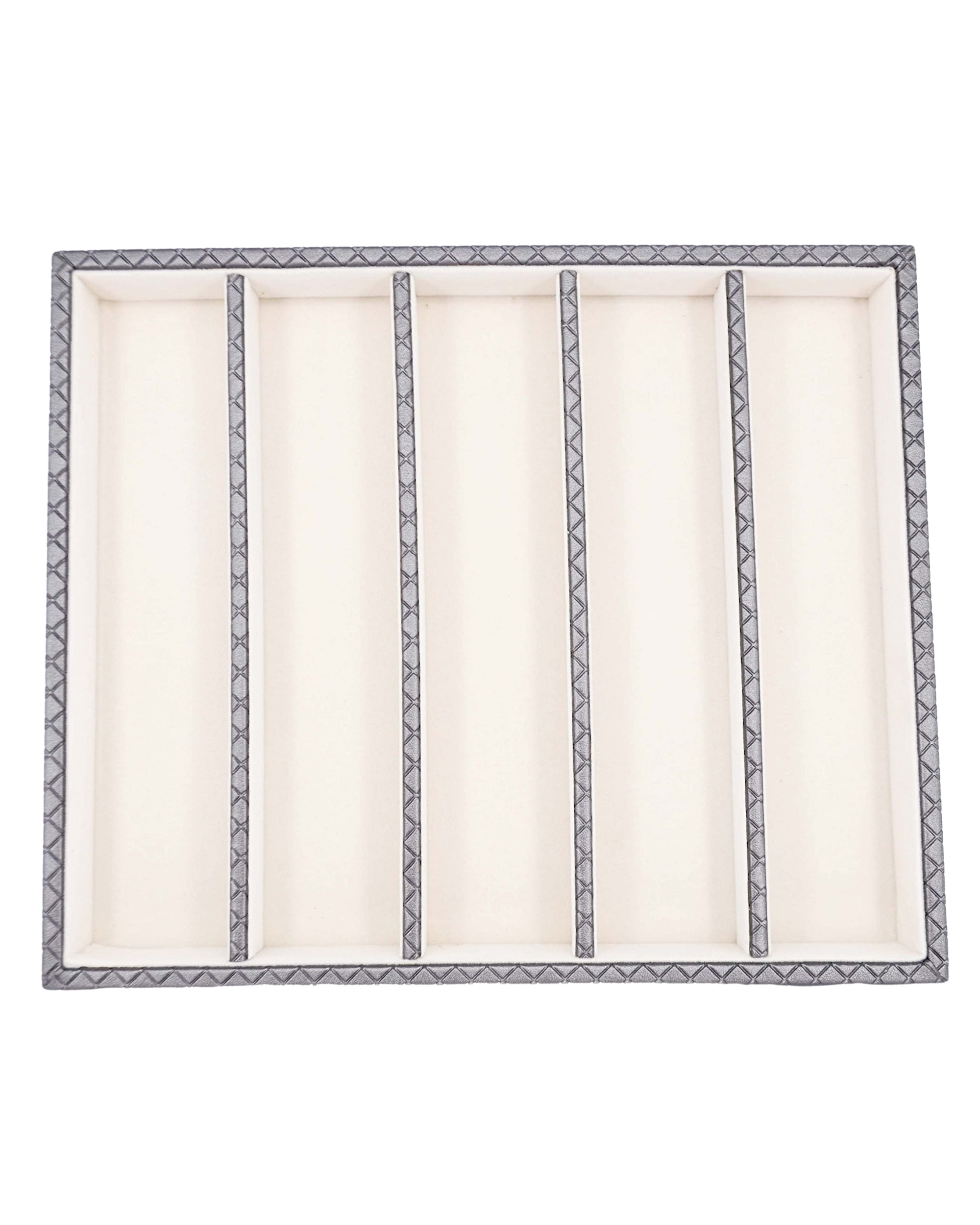 Premsons® Jewellery Tray - PU Leather Watch  Organizer - Multipurpose Drawer Insert - Stackable Jewelry Tray for Bracelet, Necklace Pendant - 5 Sections