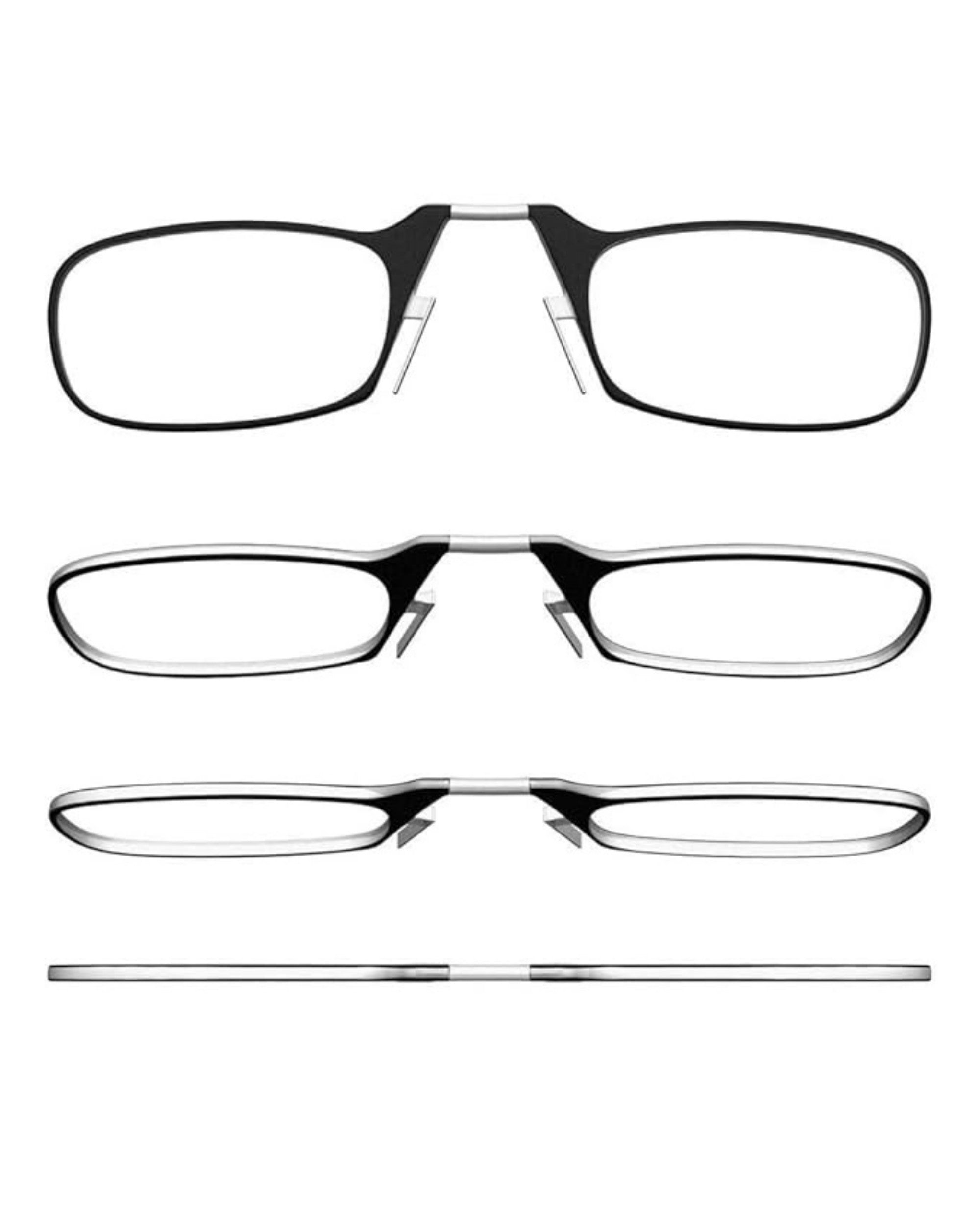 Premsons® Nose Clip Reading Glasses Eyeglass Spectacle Diopter Reading Glasses Black
