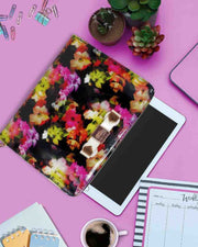 Eternia® Floral iPad & Tablet Carry Bag – Black with Multicolour Floral Print | Stylish, Protective, and Water-Resistant Sleeve for iPad Mini and Other Tablets