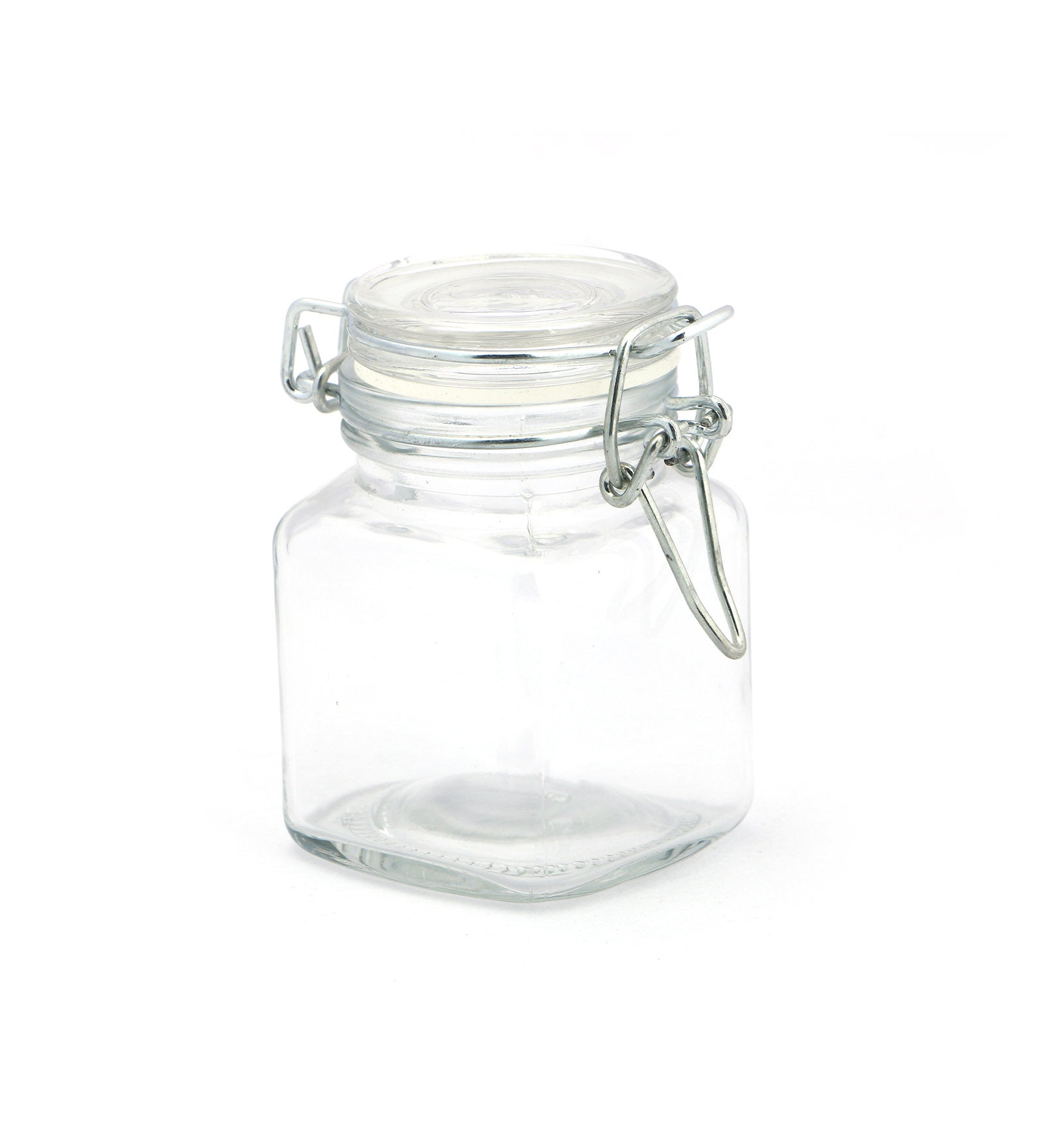 Premsons® Square  Glass Jars Clip Top Glass Canister Wide Mouth Storage Canister Jars For Masala,Spice,Food,aachar,Sugar,Bean Storage - (25ml) -Pack of 12)
