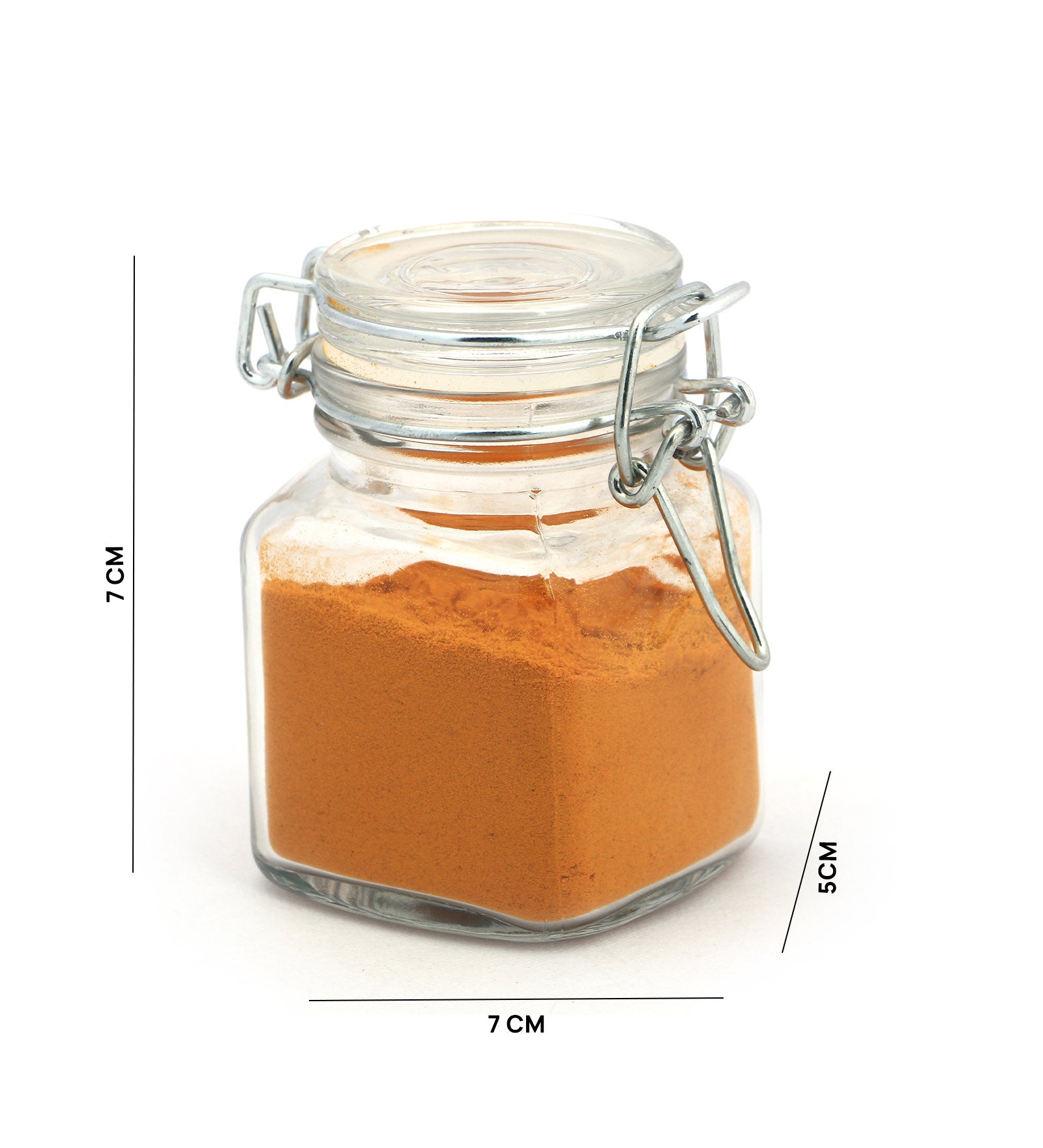 Premsons® Square  Glass Jars Clip Top Glass Canister Wide Mouth Storage Canister Jars For Masala,Spice,Food,aachar,Sugar,Bean Storage - (25ml) -Pack of 12)