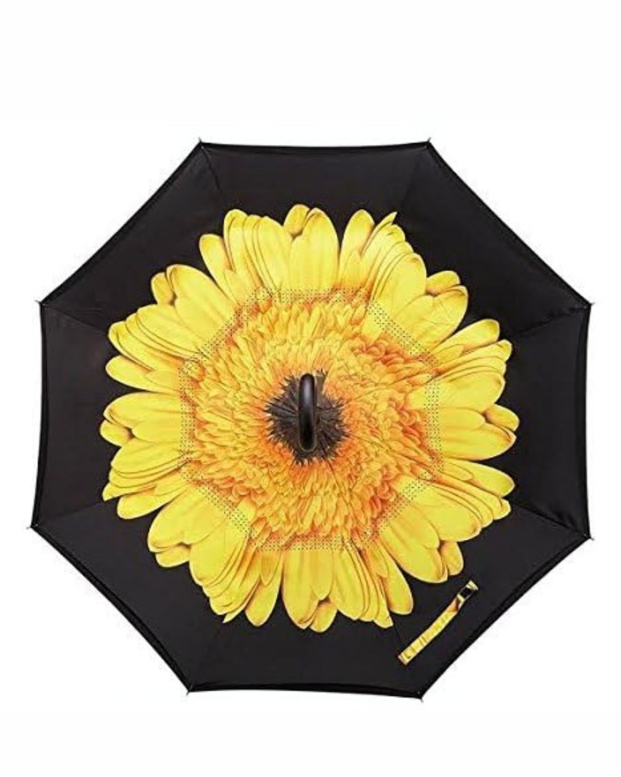 Upside Down® Inverted Umbrella with Flower Print – Windproof Double Layer Rain Protection with Hands-Free C-Shaped Handle | Reverse Closing Umbrella for Car, Travel & Daily Use