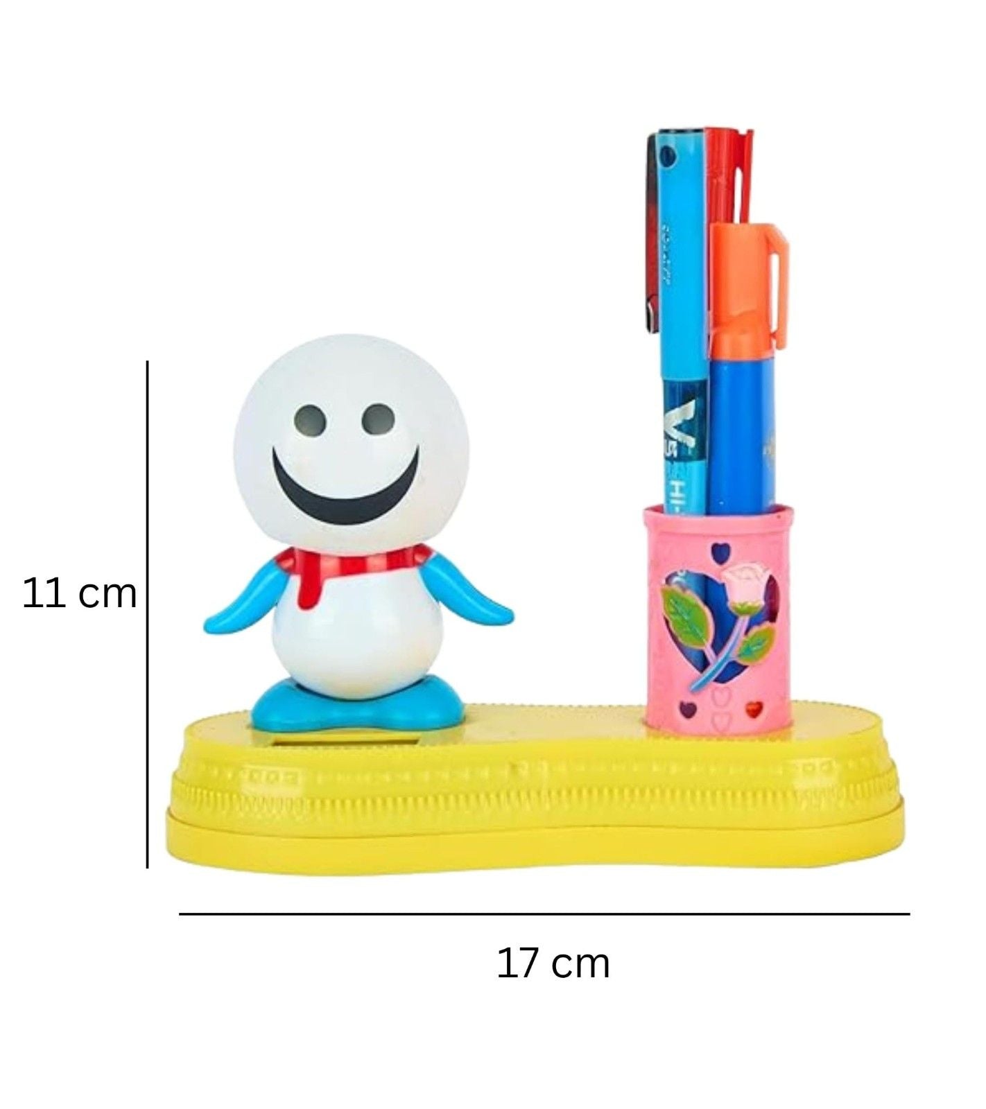 Premsons® Happy Face Bobblehead with Pen Holder – Cheerful Desk Organizer for Office, Kitchen, School