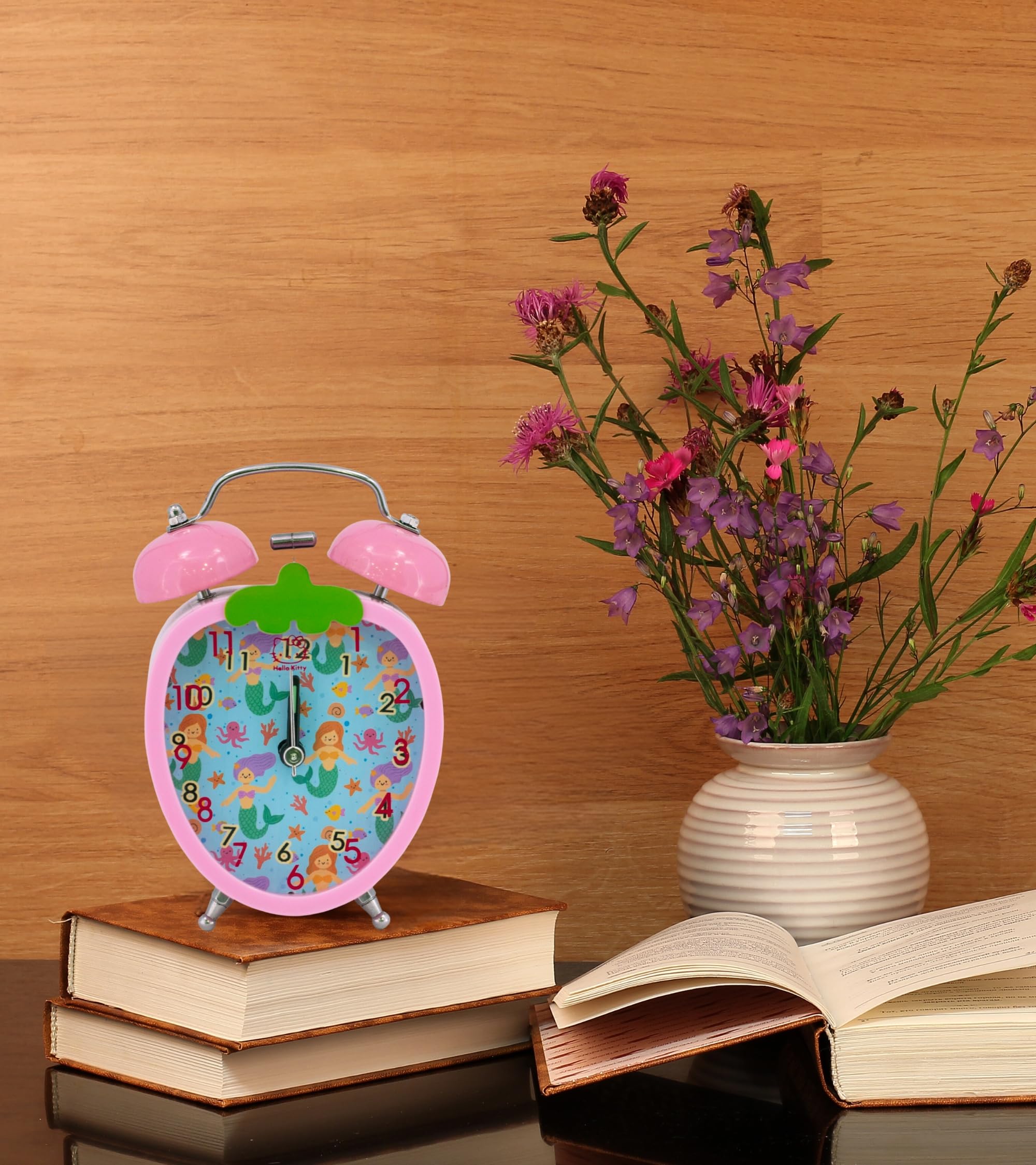 Premsons® Kids’ Table Clock – Strawberry-Shaped Mermaid Alarm Clock for Girls’ Bedroom & Study Table – Loud Bell Beep Alarm for Heavy Sleepers – Assorted Colours