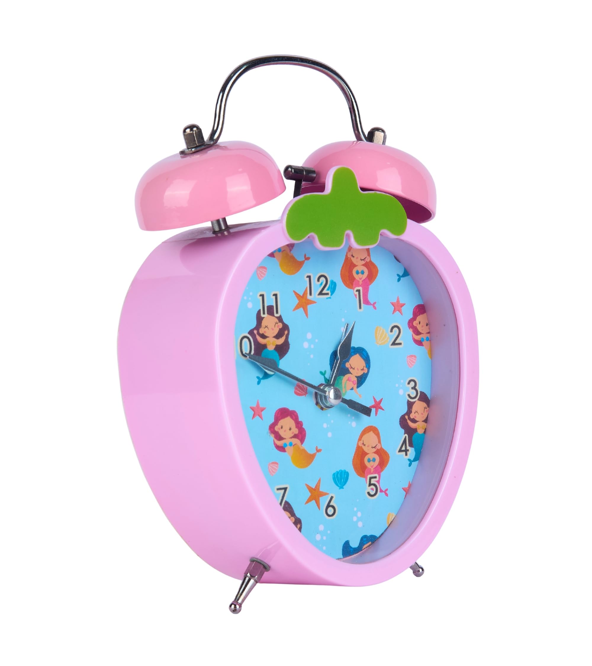 Premsons® Kids’ Table Clock – Strawberry-Shaped Mermaid Alarm Clock for Girls’ Bedroom & Study Table – Loud Bell Beep Alarm for Heavy Sleepers – Assorted Colours