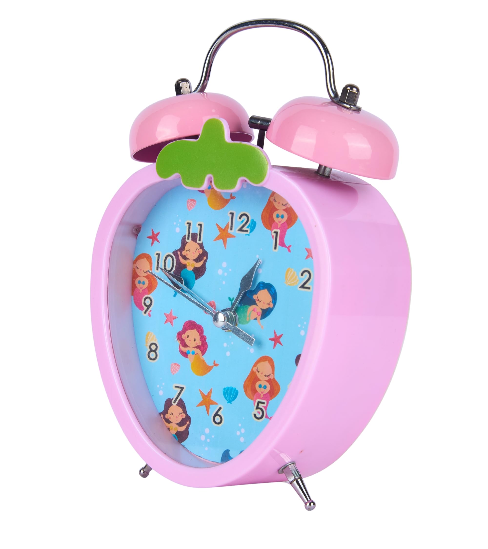 Premsons® Kids’ Table Clock – Strawberry-Shaped Mermaid Alarm Clock for Girls’ Bedroom & Study Table – Loud Bell Beep Alarm for Heavy Sleepers – Assorted Colours