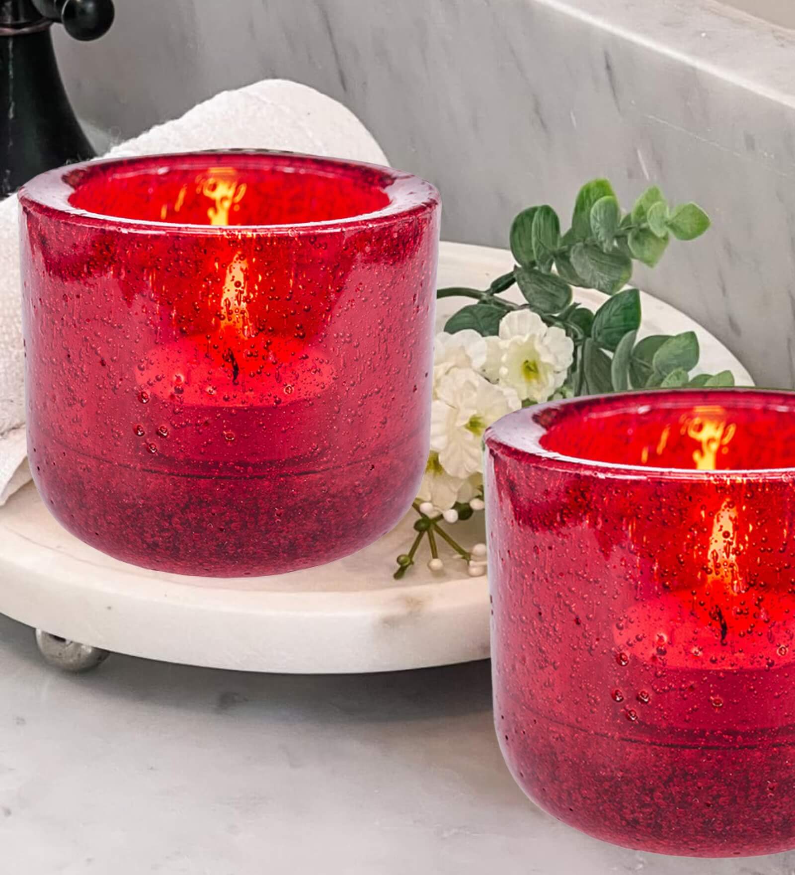 Premsons® Glass Votive Candle Holder | Decorative Tealight Holder for Home Décor, Parties, and Festive Celebrations