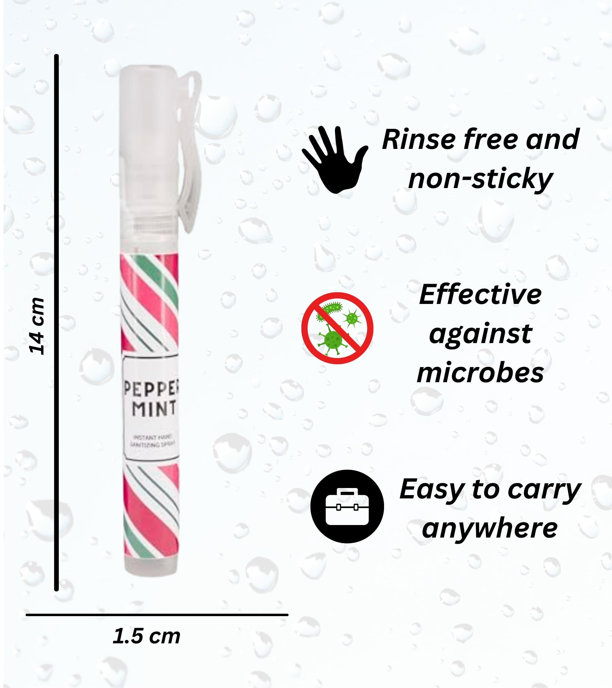 Eternia® Sanitizing Spray Pen – Portable Rinse-Free Antibacterial Hand Cleanser Spray for Adults & Kids | Instant Hand Sanitizer, Quick-Drying & Non-Sticky Hygiene Solution for On-the-Go Protection | 10ml Each | Pack of 3