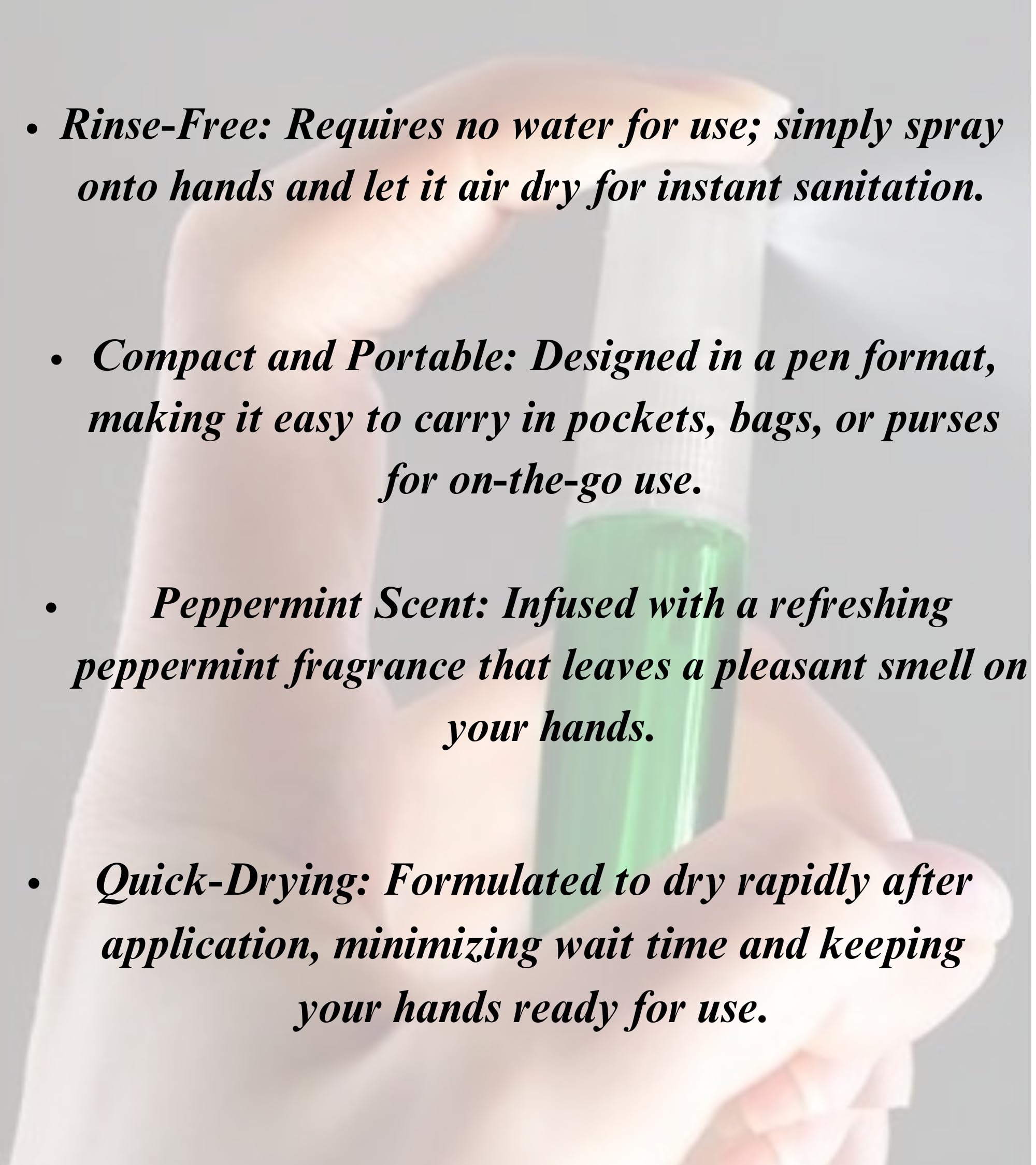 Eternia® Sanitizing Spray Pen – Portable Rinse-Free Antibacterial Hand Cleanser Spray for Adults & Kids | Instant Hand Sanitizer, Quick-Drying & Non-Sticky Hygiene Solution for On-the-Go Protection | 10ml Each | Pack of 3